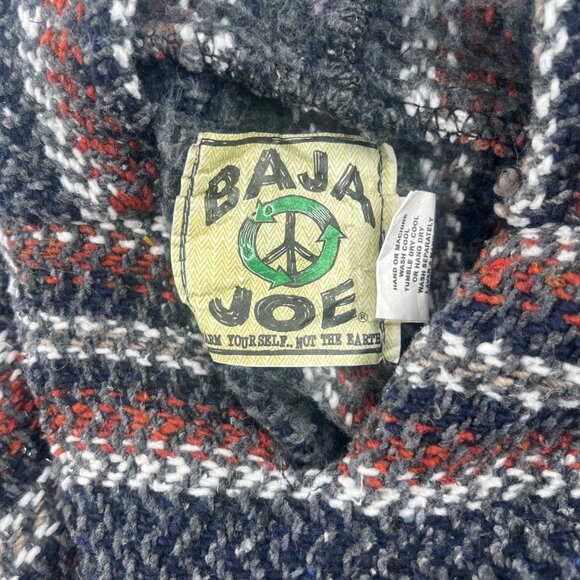 Baja Joe Striped Mexican Hoodie Pullover Jacket Size Large - Picture 3 of 6